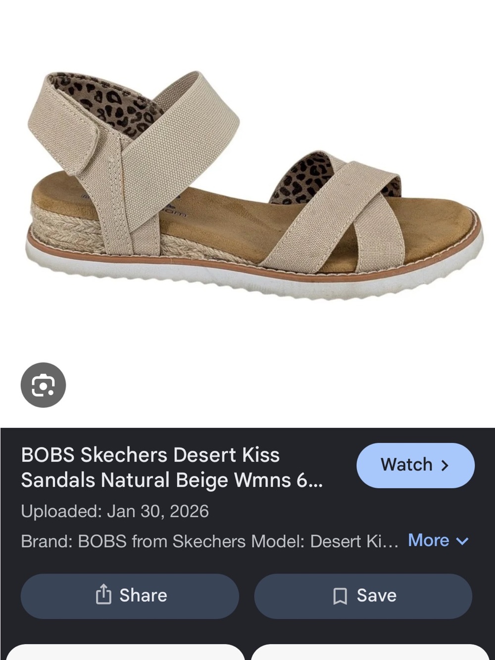 Skechers Beige Cross-Strap Sandal
